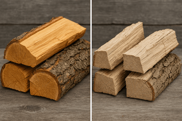 Frisches vs. getrocknetes Kaminholz